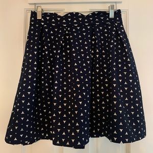 Alya Navy Scalloped Skater Skirt